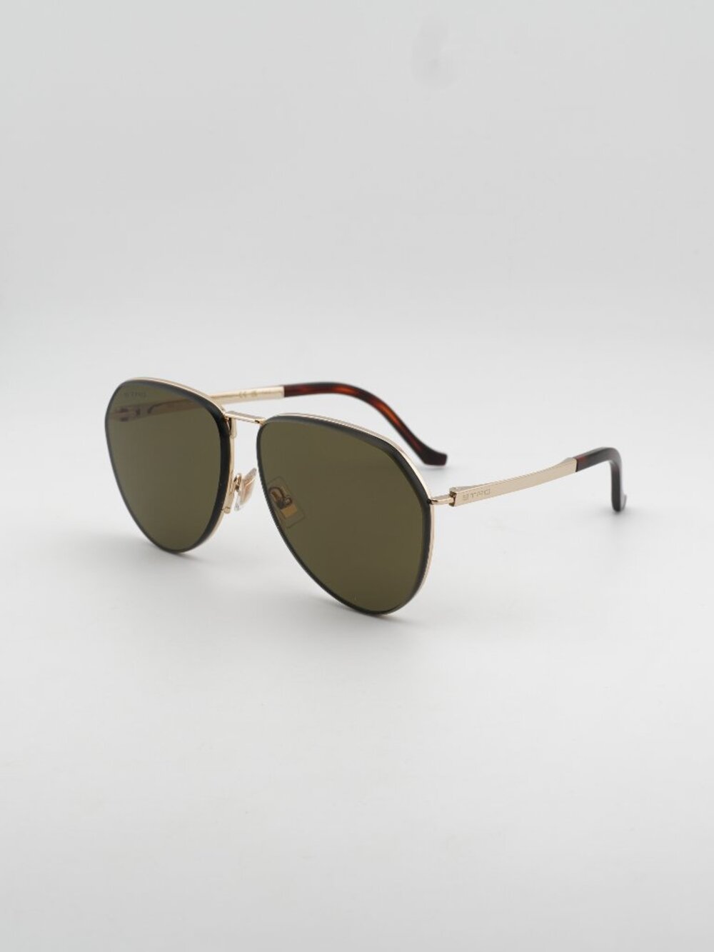 ETRO 0033/S 0000 QT Sunglasses Gold Aviator Frame, Green Lenses